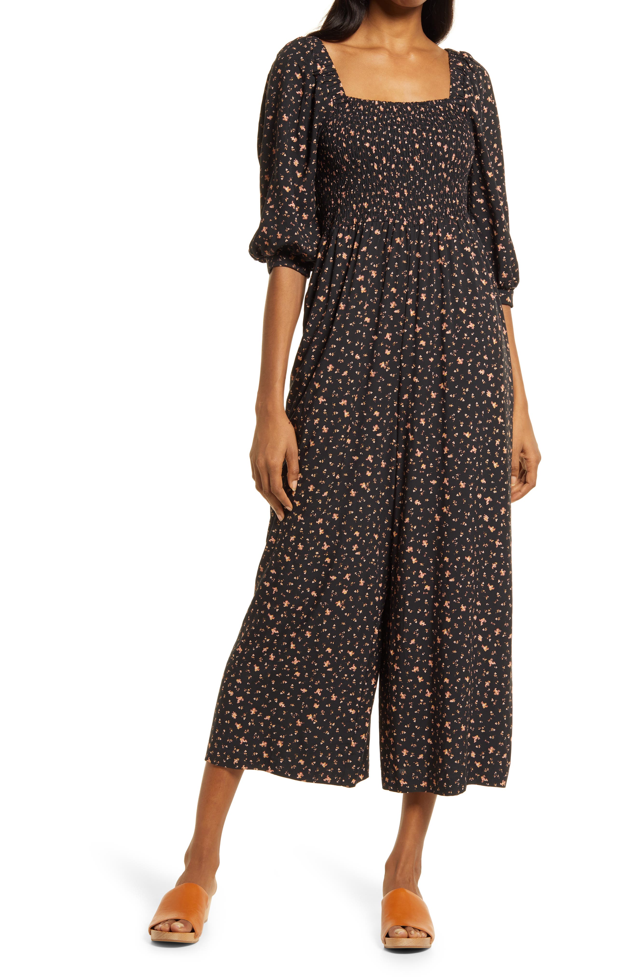 Madewell Lucie Floral Smocked Wide Leg ...